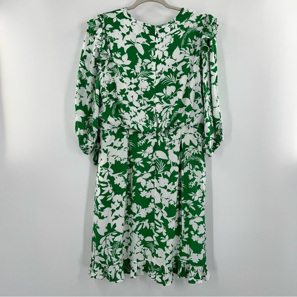 Ann Taylor NWT Green Floral Side Tie Sheath Dress size 10 Petite - Picture 4 of 9